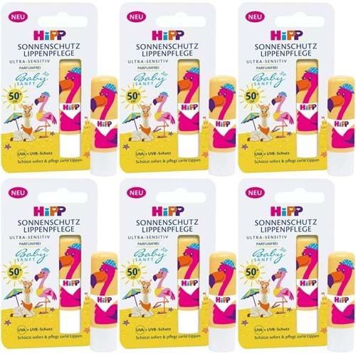 Hipp Babysanft Güneş Koruyucu Dudak Nemlendiricisi Ultra Sensıtıv 4.8GR (Sarı-Pembe) (6 Lı Set)