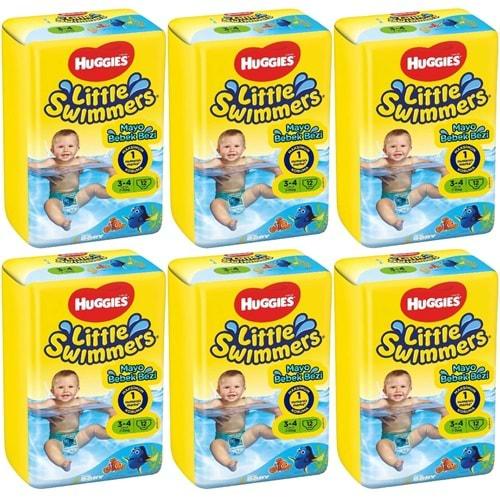 Huggıes Little Swımmers Mayo Bebek Bezi Beden:3-4 (7-15Kg) 72 Adet (6Pk*12)