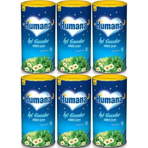 Humana İyi Geceler Çayı 200GR (Melisa Yağı İçeren Karışık Bitki İçecek Tozu) (6 Lı Set)