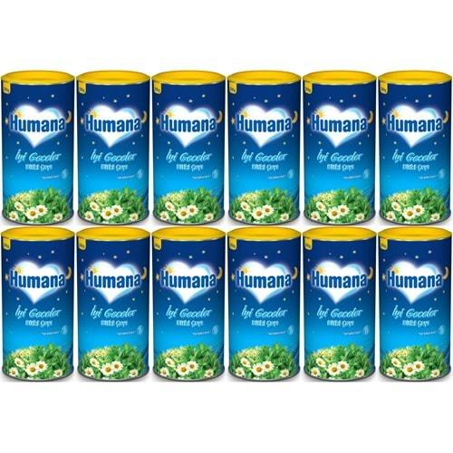 Humana İyi Geceler Çayı 200GR (Melisa Yağı İçeren Karışık Bitki İçecek Tozu) (12 Li Set)