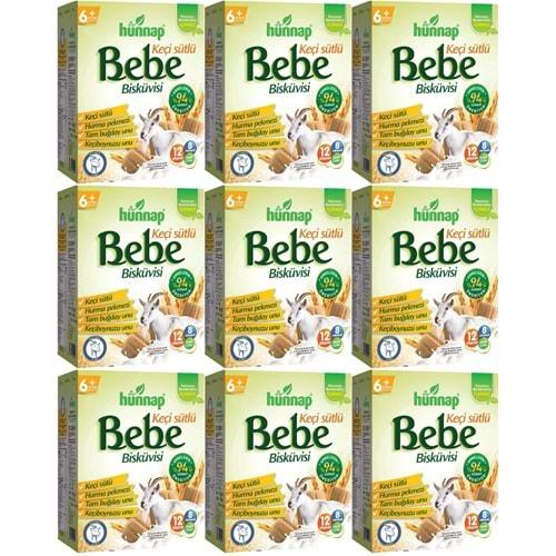 Hünnap Bebe Bisküvisi Keçi Sütlü 400GR 9 lı Set (Toplam 3600GR)