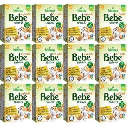 Hünnap Bebe Bisküvisi Keçi Sütlü 400GR 12 li Set (Toplam 4800GR)