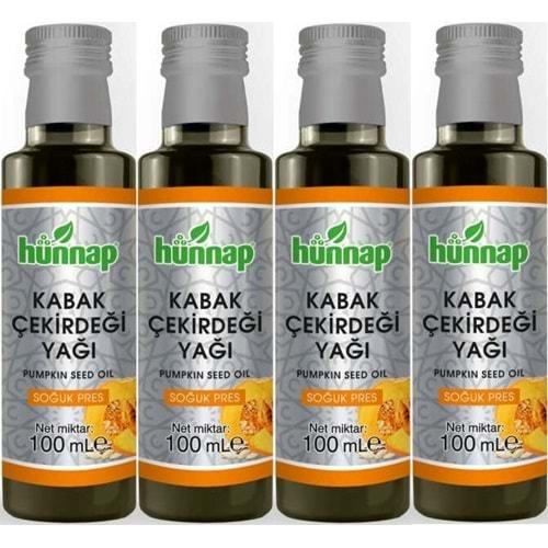 Hünnap Kabak Çekirdeği Yağı 100ML (Soğuk Press) (4 Lü Set)