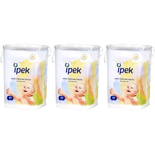 İpek Bebek Temizleme Pamuğu 180 Adet (3Pk*60)