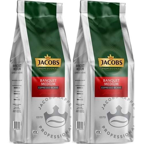 Jacobs Banquet Medium Çekirdek Kahve 1KG (Espresso Beans) (2 Li Set)