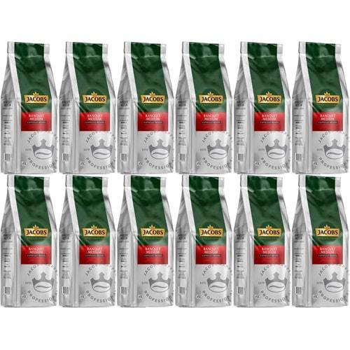 Jacobs Banquet Medium Çekirdek Kahve 1KG (Espresso Beans) (12 Li Set)