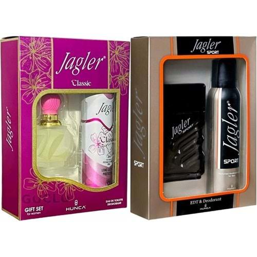 Jagler Parfüm Seti (Karma Set) Kadın 60ML Classic + Deodorant / Erkek 90ML Sport + Deodorant