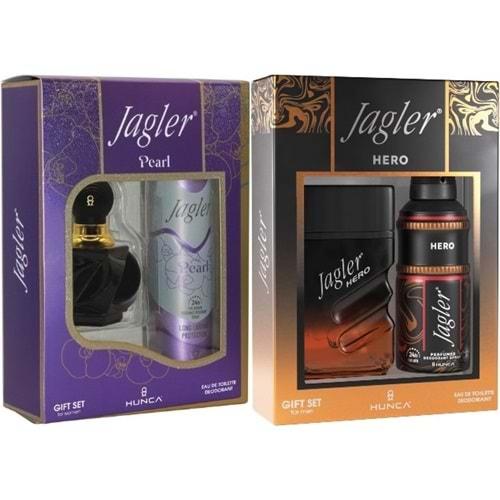 Jagler Parfüm Seti (Karma Set) Kadın 60ML Pearl + Deodorant / Erkek 90ML Hero + Deodorant