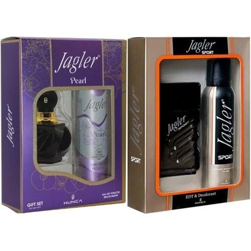 Jagler Parfüm Seti (Karma Set) Kadın 60ML Pearl + Deodorant / Erkek 90ML Sport + Deodorant