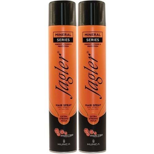 Jagler Saç Spreyi 400ML Extra Strong Hold - Ekstra Güçlü Tutuş (Turuncu) (2 Li Set)