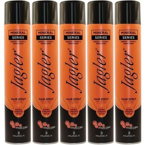 Jagler Saç Spreyi 400ML Extra Strong Hold - Ekstra Güçlü Tutuş (Turuncu) (5 Li Set)