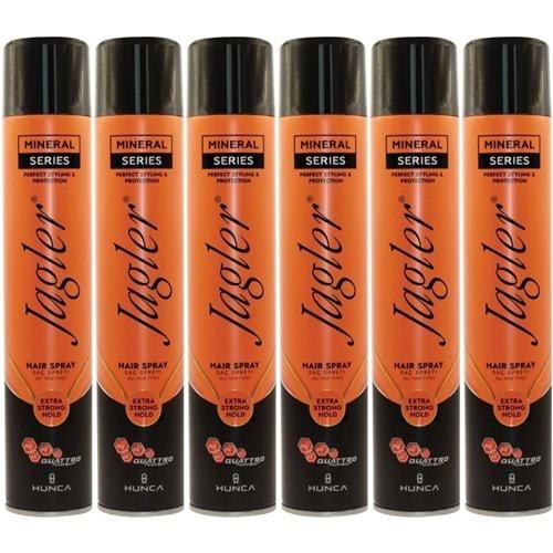 Jagler Saç Spreyi 400ML Extra Strong Hold - Ekstra Güçlü Tutuş (Turuncu) (6 Lı Set)