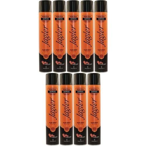 Jagler Saç Spreyi 400ML Extra Strong Hold - Ekstra Güçlü Tutuş (Turuncu) (9 Lu Set)