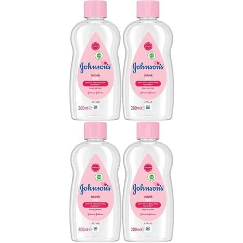 Johnsons Baby Bebek Yağı 200ML Nemlendirici (Pembe) (4 Lü Set)