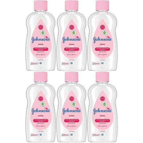 Johnsons Baby Bebek Yağı 200ML Nemlendirici (Pembe) (6 Lı Set)