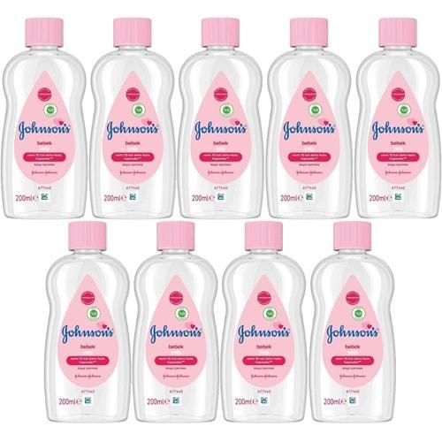 Johnsons Baby Bebek Yağı 200ML Nemlendirici (Pembe) (9 Lu Set)