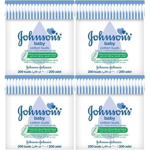 Johnsons Baby Kulak Temizleme Çubuğu 200 Adet (4 Lü Set)