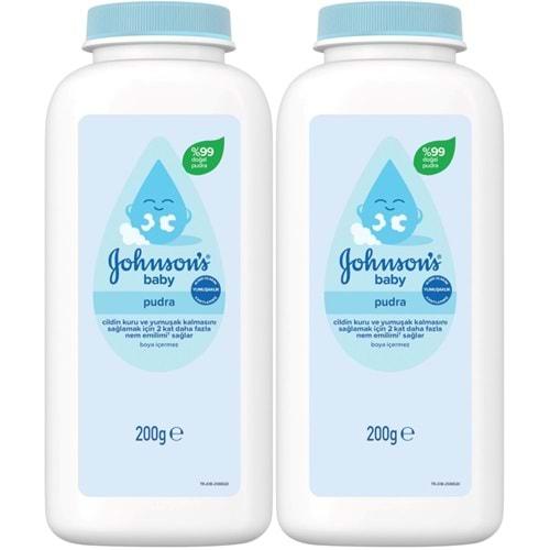 Johnsons Baby Bebek Pudrası 200GR Klasik (%99 Doğal) (2 Li Set)