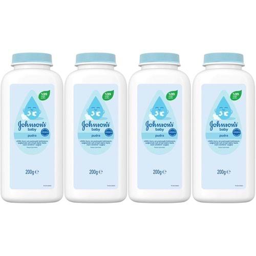 Johnsons Baby Bebek Pudrası 200GR Klasik (%99 Doğal) (4 Lü Set)