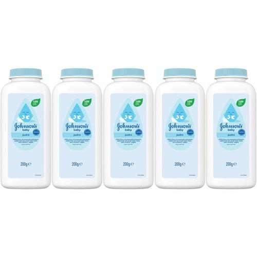 Johnsons Baby Bebek Pudrası 200GR Klasik (%99 Doğal) (5 Li Set)