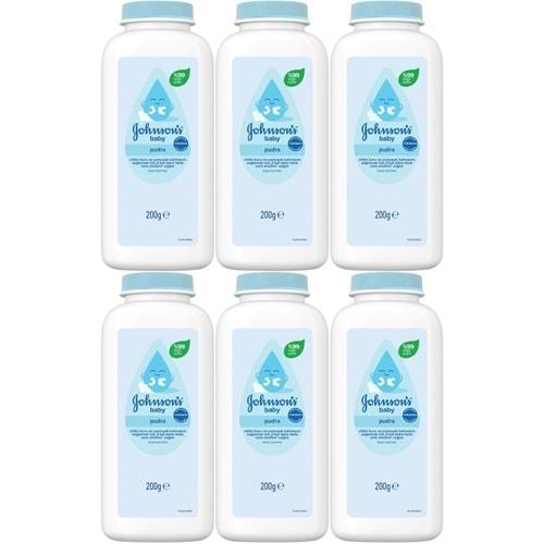 Johnsons Baby Bebek Pudrası 200GR Klasik (%99 Doğal) (6 Lı Set)