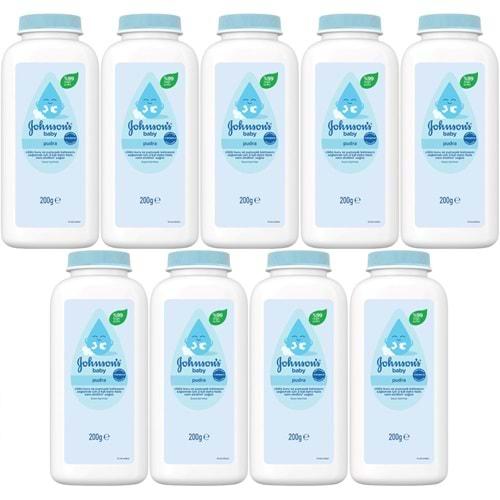 Johnsons Baby Bebek Pudrası 200GR Klasik (%99 Doğal) (9 Lu Set)
