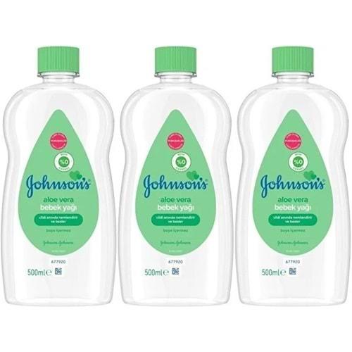 Johnsons Baby Bebek Yağı 500ML Aloe Vera (3 Lü Set)