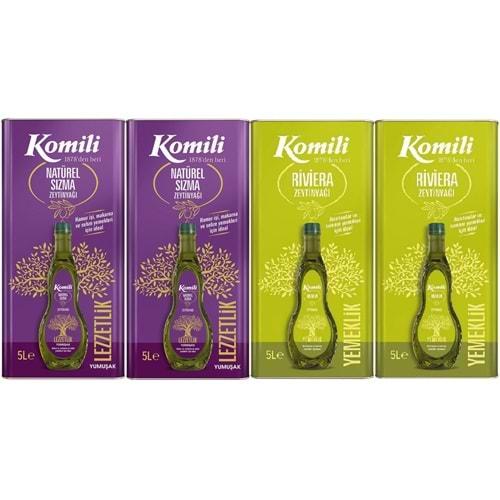 Komili Zeytinyağı 20LT Natural Ege Sızması / Riviera (Teneke) (4PK*5LT)