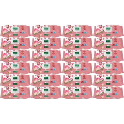 Komili Islak Havlu Mendil 90 Yaprak Gül Kokulu (24 Lü Set) Pratik Kapaklı (2160 Yaprak)