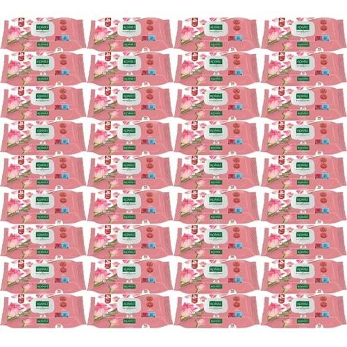 Komili Islak Havlu Mendil 90 Yaprak Gül Kokulu (36 Lı Set) Pratik Kapaklı (3240 Yaprak)
