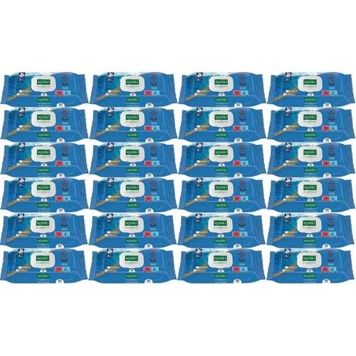 Komili Islak Havlu Mendil 90 Yaprak Okyanus Esintisi (24 Lü Set) Pratik Kapaklı (2160 Yaprak)