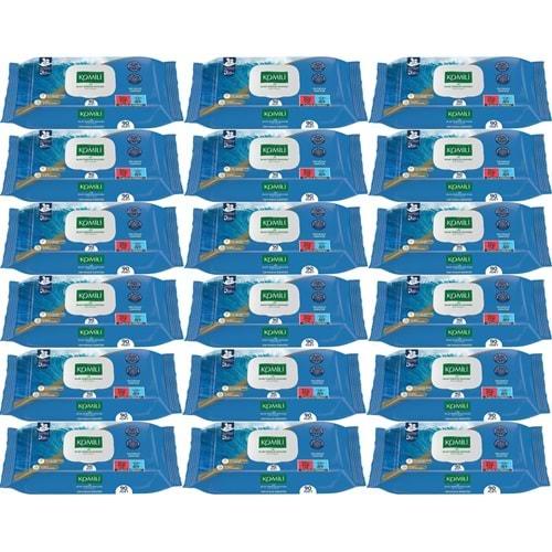 Komili Islak Havlu Mendil 90 Yaprak Okyanus Esintisi (18 Li Set) Pratik Kapaklı (1080 Yaprak)