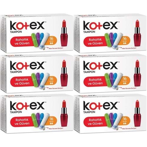 Kotex Tampon Mini 96 Lı Set (6PK*16)