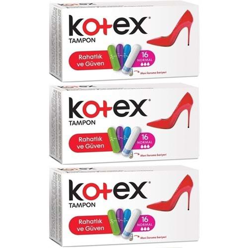 Kotex Tampon Normal 48 Li Set (3PK*16)
