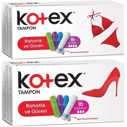 Kotex Tampon Süper - Normal 32 Li Karma Set (2PK*16)