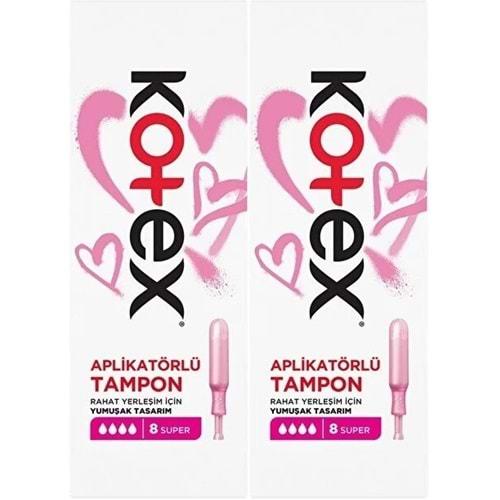 Kotex Aplikatörlü Tampon Süper 16 Lı Set (2PK*8)
