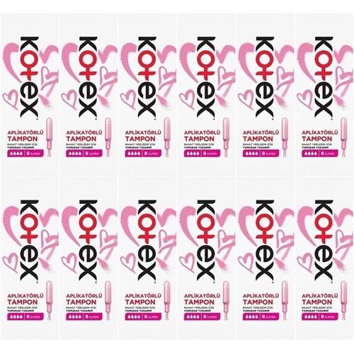 Kotex Aplikatörlü Tampon Süper 96 Lı Set (12PK*8)