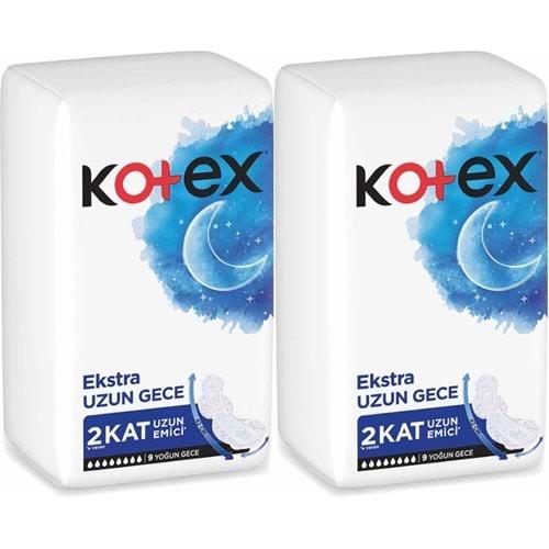 Kotex Hijyenik Ped Ekstra Uzun Gece 18 Li Set (2PK*9)