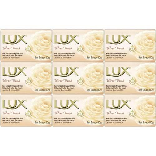 Lux Sabun 80GR Velvet Touch (Kadife Dokunuş) (9 Lu Set)