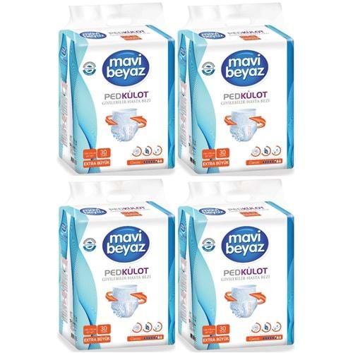 Mavi Beyaz Ped Emici Külot Hasta Bezi XL Ekstra Büyük 120 Adet