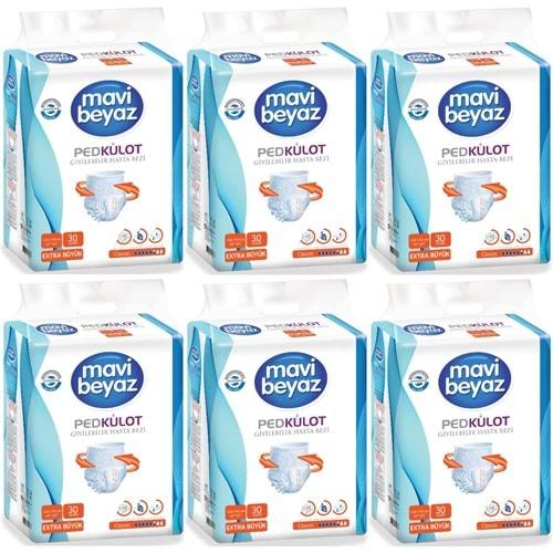 Mavi Beyaz Ped Emici Külot Hasta Bezi XL Ekstra Büyük 180 Adet