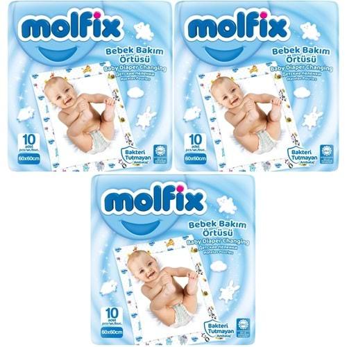 Molfix Bebek Bakım Alt Açma Örtüsü 3 Lü Set 30 Adet (3Pk*10)