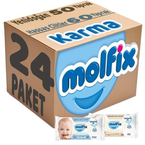 Molfix Islak Havlu Mendil İzotonik Karma 24 Lü Set (Yeni Doğan-Hassas Cilt)