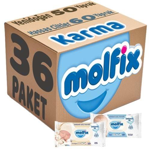 Molfix Islak Havlu Mendil İzotonik Karma 36 Lı Set (Yeni Doğan-Hassas Cilt)