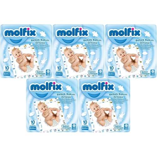 Molfix Bebek Bakım Alt Açma Örtüsü 5 Li Set 50 Adet (5Pk*10)