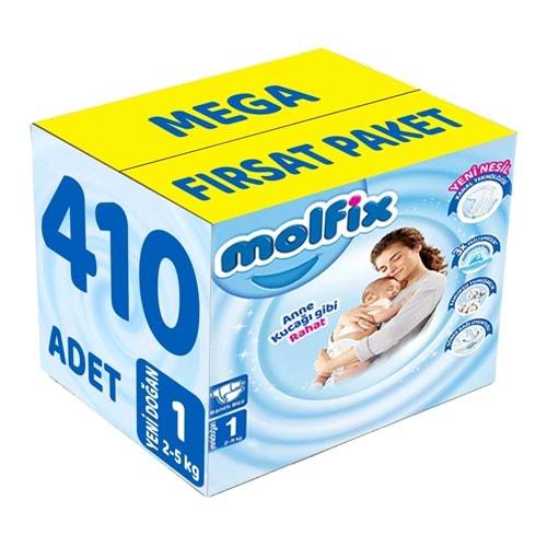 Molfix Bebek Bezi Beden:1 (2-5Kg) Yeni Doğan 410 Adet Mega Fırsat Pk