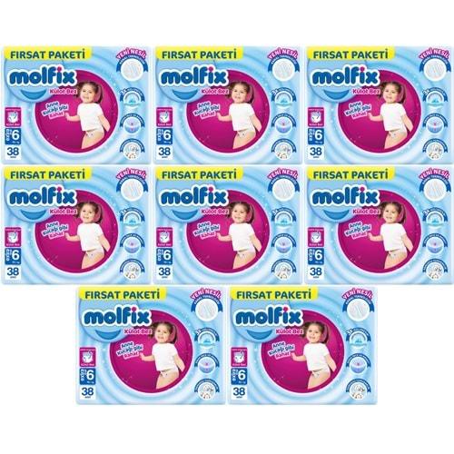 Molfix Külot Bebek Bezi Beden:6 (15+KG) Extra Large 304 Adet Dev Ekonomik Fırsat Pk