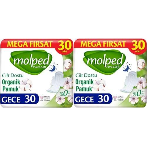 Molped Pure&Soft Hijyenik Ped Gece 60 (2PK*30) Adet Mega Pk