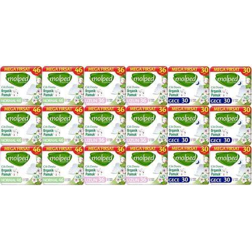 Molped Pure&Soft Hijyenik Ped Avantaj PK Normal 276 + Uzun 216 + Gece 180 Toplam : 672 Adet