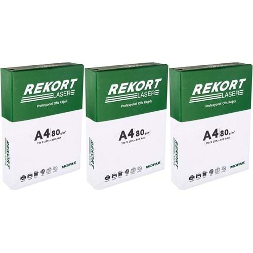Mopak Rekort A4 80GR/M2 Fotokopi Kağıdı 1500 Adet (3PK*500)